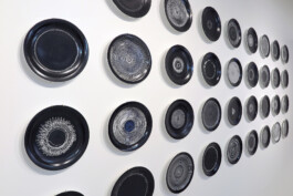 Liat Segal and Roy Maayan, Plate Recorder | Installation and performance, Ceramic plates, sound drawing machine Liat Segal - art, science, and technology